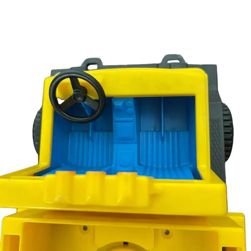 Vintage Fisher Price Husky Helpers Truck Yellow Tilting Flatbed 1979 No Car READ